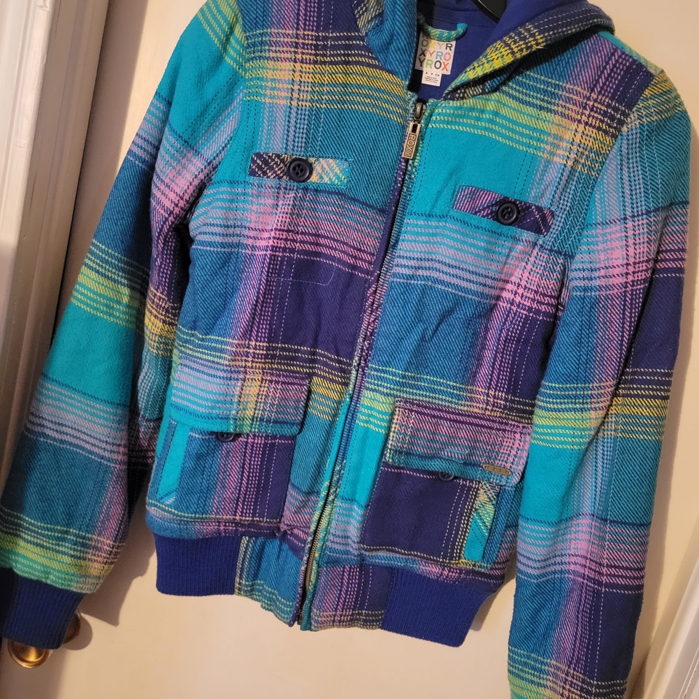 Roxy Blue and Yellow Plaid Jacket💙